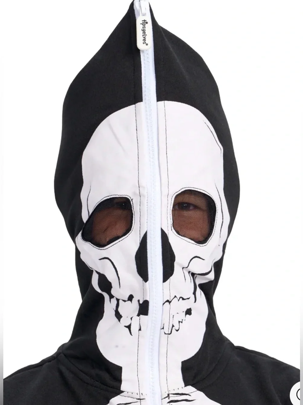NWT Tipsy Elves Boy/Girl Child Size Skelton Costume Jumpsuit Full Zip - Size M